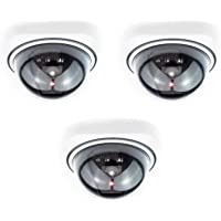 Digicharge® Domo Cámara Seguridad Falsa Interior Exterior Calidad CCTV Cámara de Vigilancia con Intermitente Luz LED